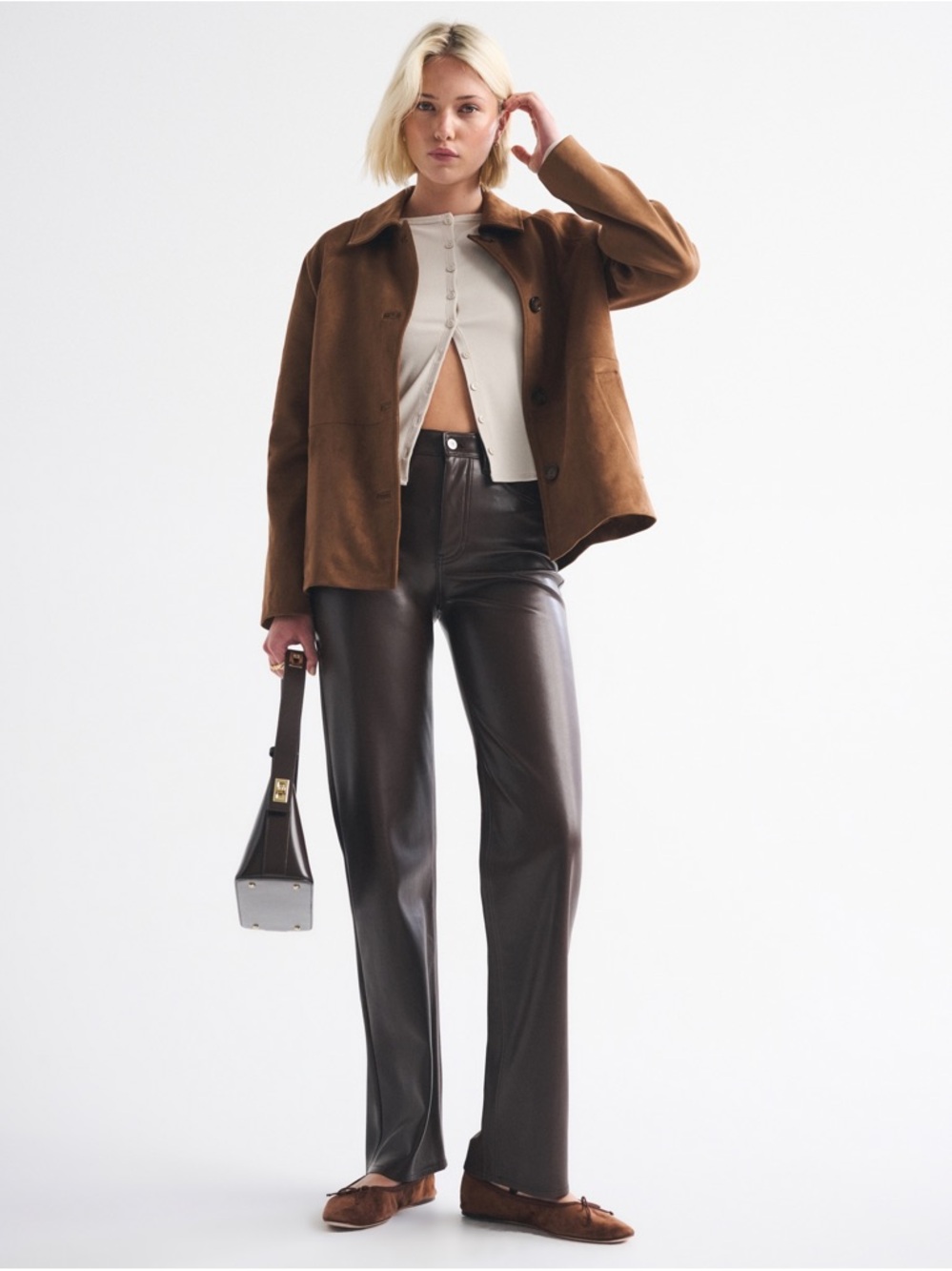 A&F High Rise 90s Relaxed Vegan Leather Pant